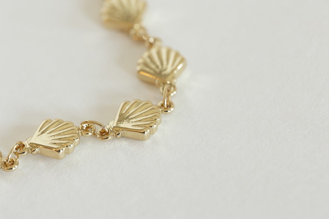 10 1/2" Gold Filled Seashell Anklet