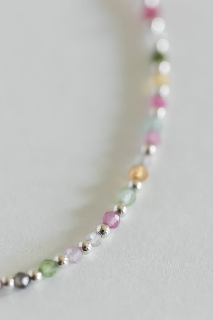 Sterling Silver Faceted Multi-Colored Tourmaline Bracelet