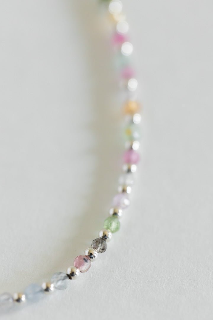 Sterling Silver Faceted Multi-Colored Tourmaline Bracelet