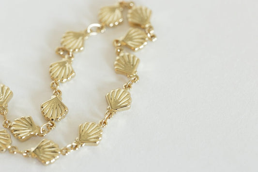 10 1/2" Gold Filled Seashell Anklet