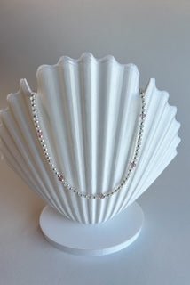 16 3/4"Sterling Silver Opal and Pink Sapphire Choker