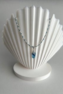 16" Blue Seaham Sea Glass Choker