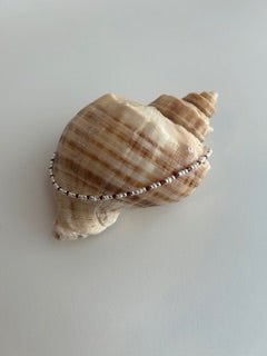 8 Inch Sterling Silver, Garnet, Fresh Water Pearl Bracelet