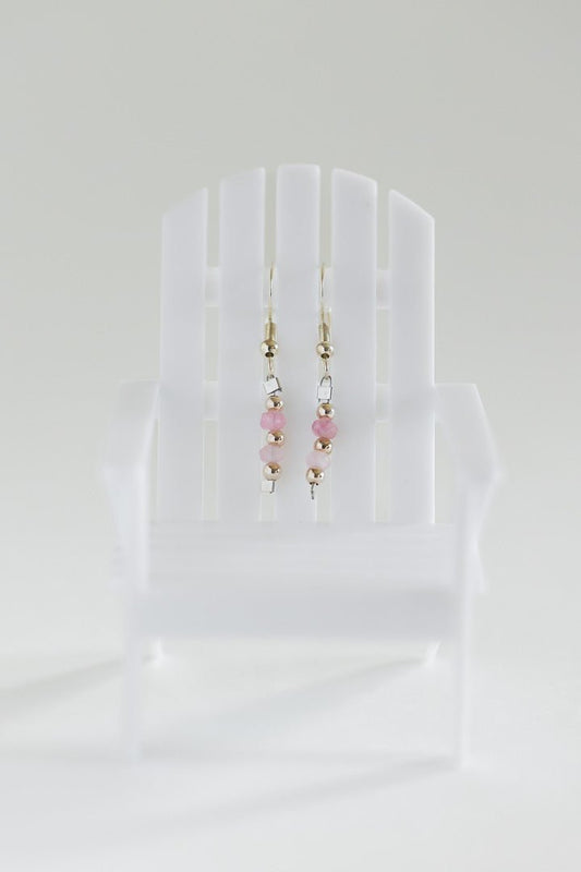 Sterling Silver and Pink Sapphire French Hook Earrings