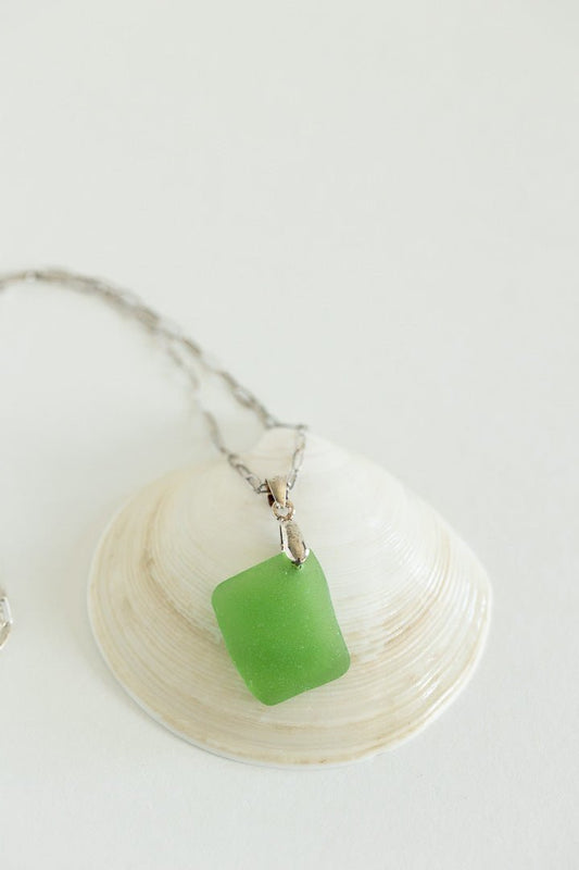 Sterling Silver and Sea Glass Necklace