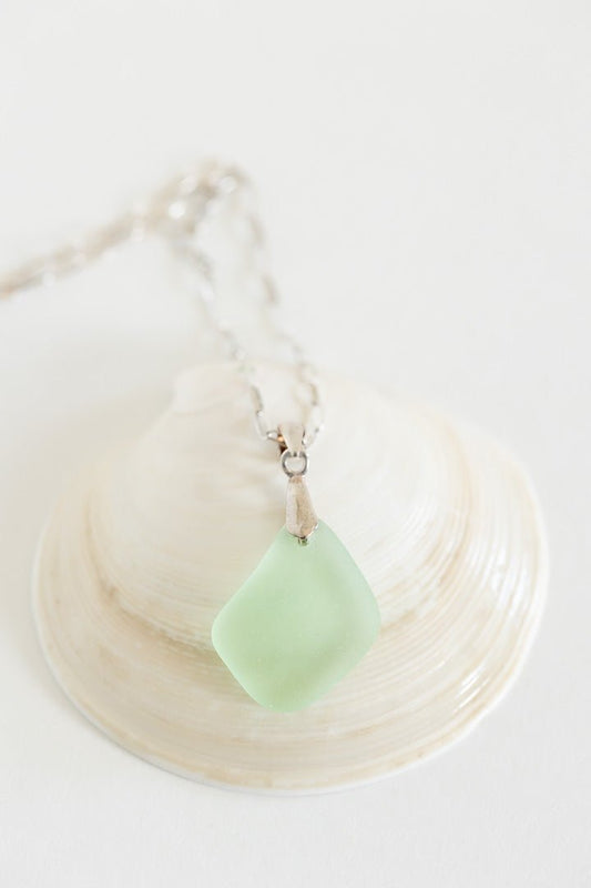 Sterling Silver Beach Glass Necklace