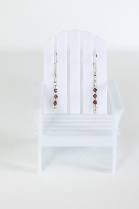 Sterling Silver French Wire Ruby Earrings